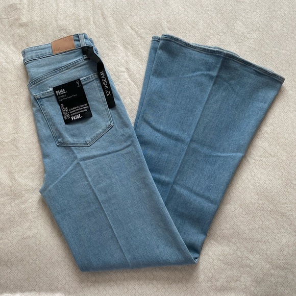NWT Paige Charlie high rise super flare jeans in “luminaries” light wash - Picture 12 of 15
